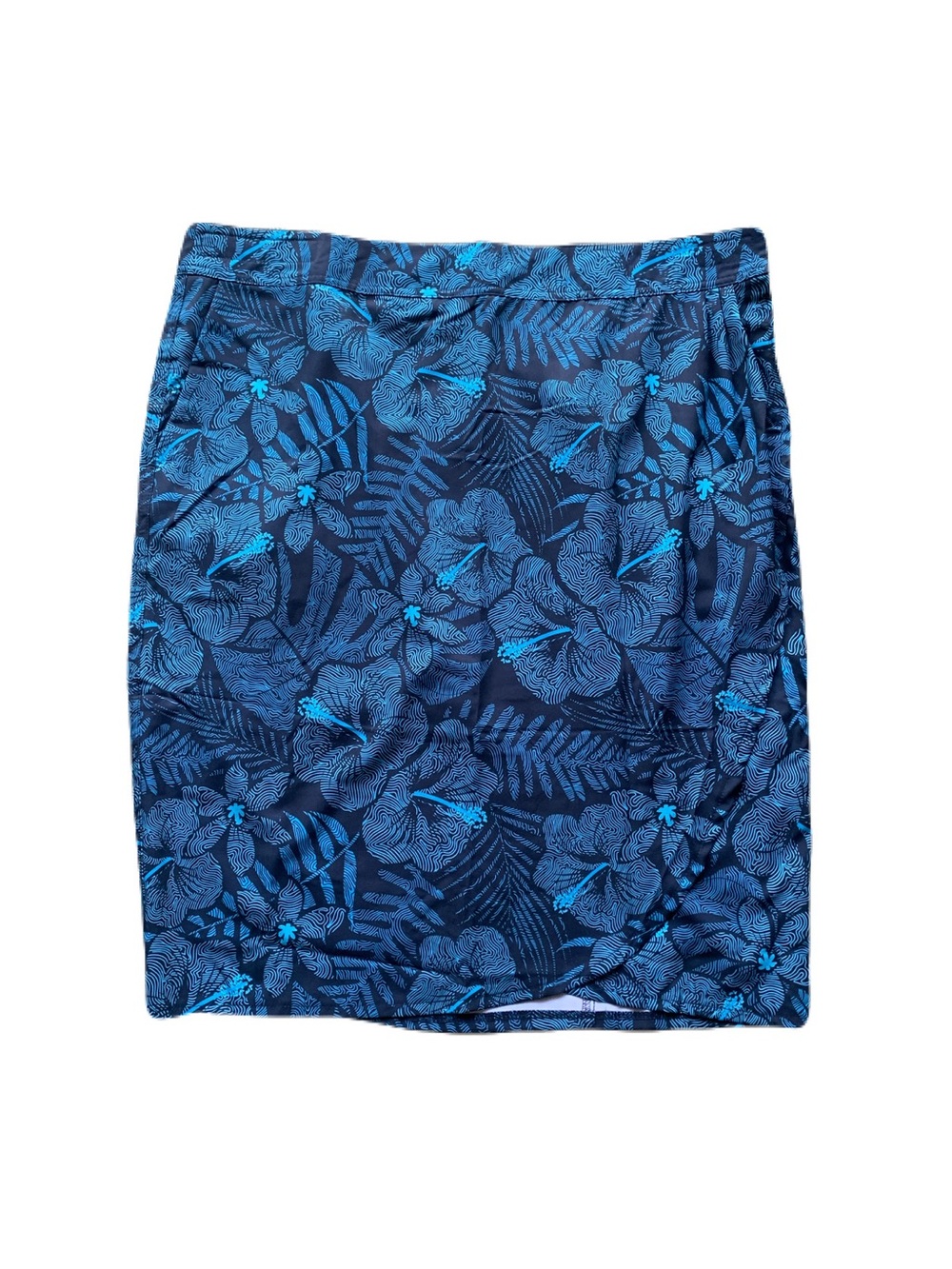 NEW Ripskirt Hawaii Women’s XXL Blue Tripical Floral Mini Skirt Beach Hawaiian